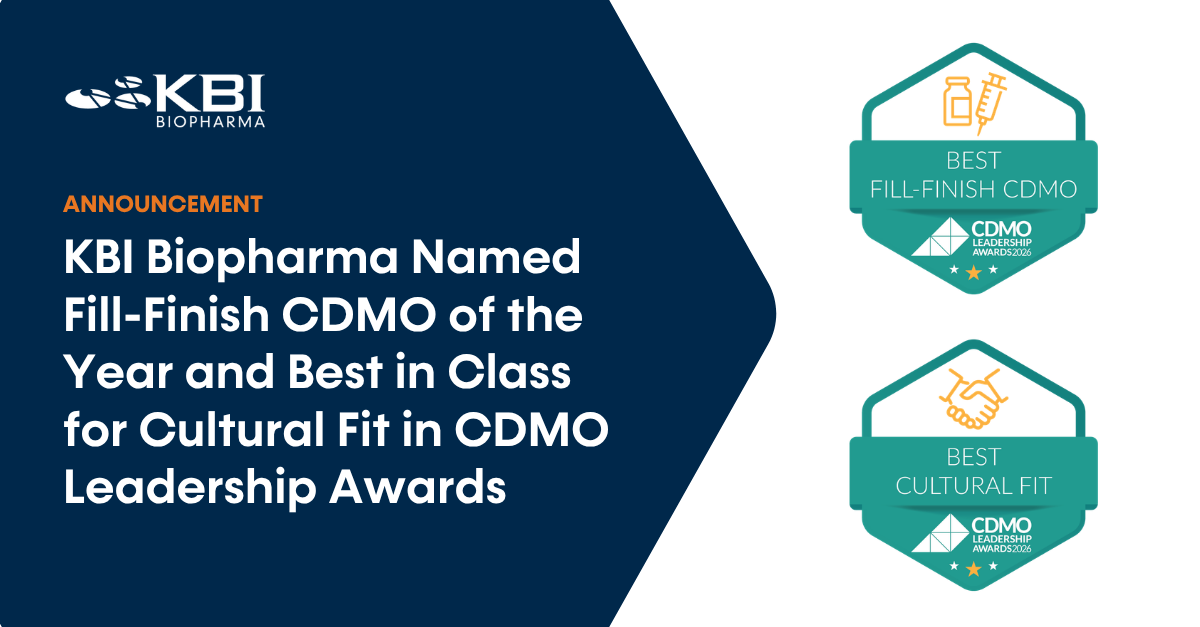 KBI Biopharma Named Fill-Finish CDMO of the Year and Best in Class for Cultural Fit in 2026 CDMO Leadership Awards