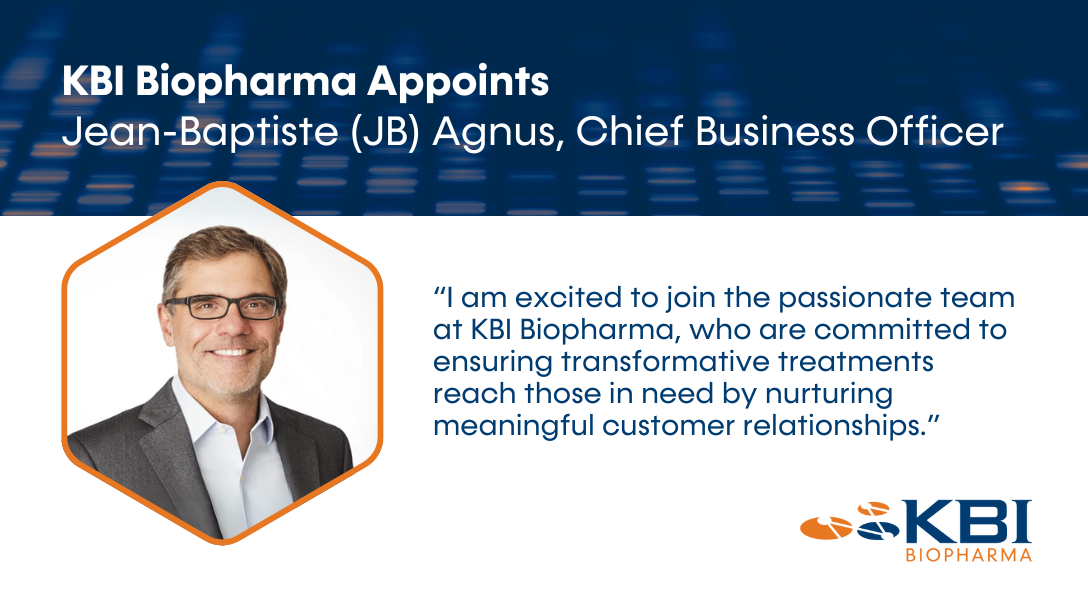KBI Biopharma Appoints Jean-Baptiste Agnus as Chief Business Officer