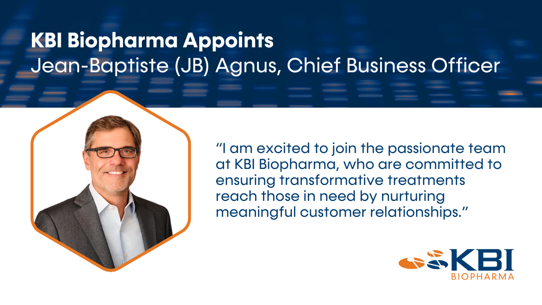 KBI Biopharma Appoints Jean-Baptiste Agnus as Chief Business Officer
