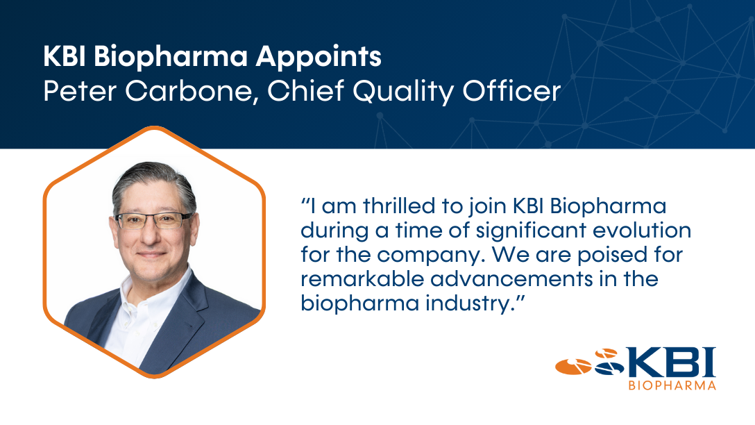 KBI Biopharma Strengthens Quality and Regulatory Affairs Expertise with Appointment of Chief Quality Officer